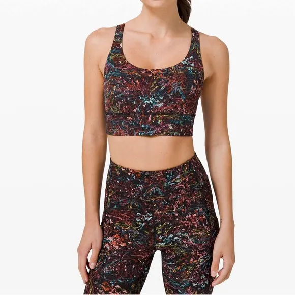 Lululemon Energy Bra Long Line *Medium SupportFoliage Overlay