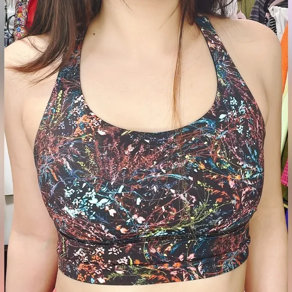 Lululemon Energy Bra Long Line *Medium SupportFoliage Overlay
