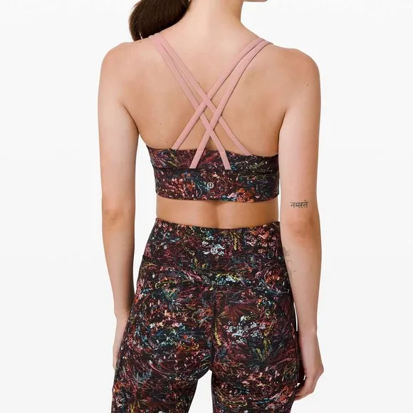 Lululemon Energy Bra Long Line *Medium SupportFoliage Overlay