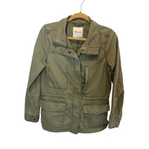 Madewell Army Green Field Jacket Flap Pockets Drawstring Waist
