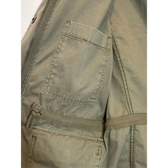 Madewell Army Green Field Jacket Flap Pockets Drawstring Waist