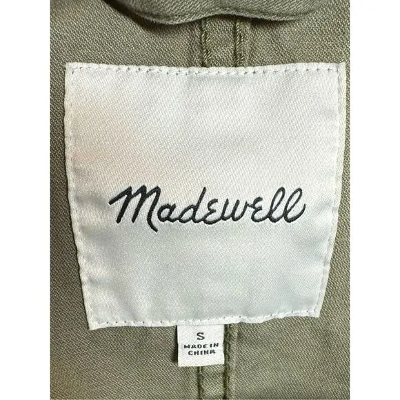 Madewell Army Green Field Jacket Flap Pockets Drawstring Waist