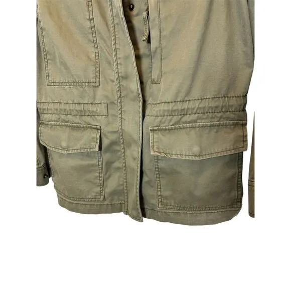 Madewell Army Green Field Jacket Flap Pockets Drawstring Waist