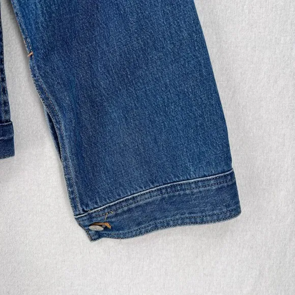 MADEWELL X ISKO Reconstructed Jean Jacket Womens Small Blue Denim Long Sleeve