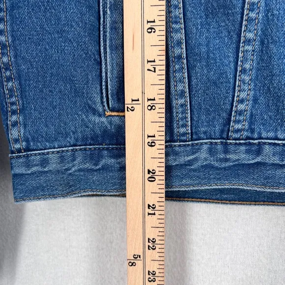 MADEWELL X ISKO Reconstructed Jean Jacket Womens Small Blue Denim Long Sleeve