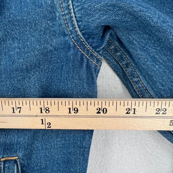 MADEWELL X ISKO Reconstructed Jean Jacket Womens Small Blue Denim Long Sleeve