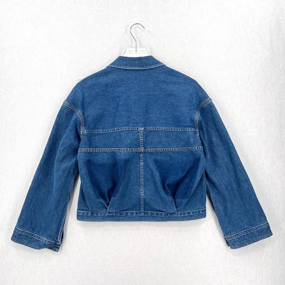 MADEWELL X ISKO Reconstructed Jean Jacket Womens Small Blue Denim Long Sleeve