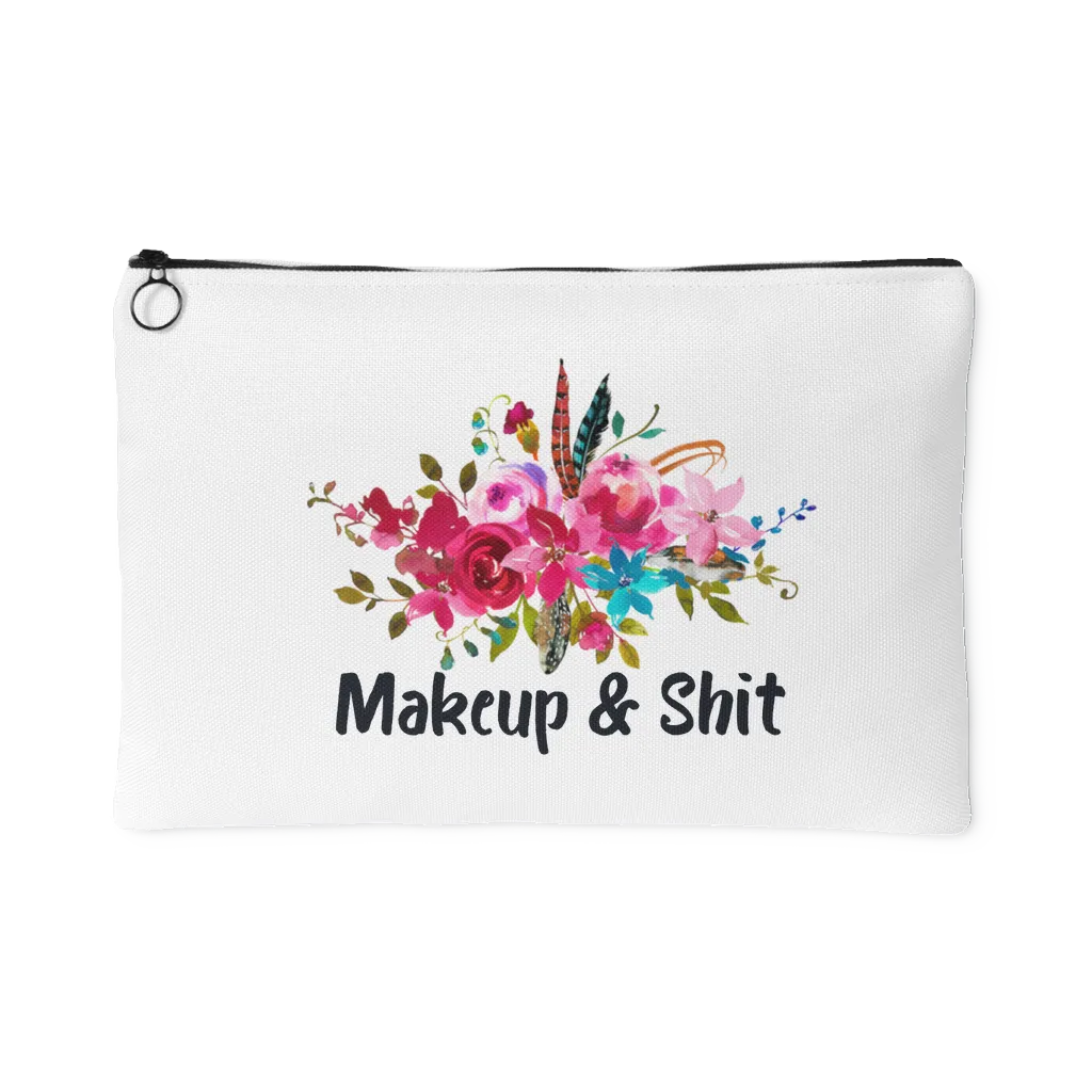 Makeup & Shit Cosmetic Bag Floral Pouch