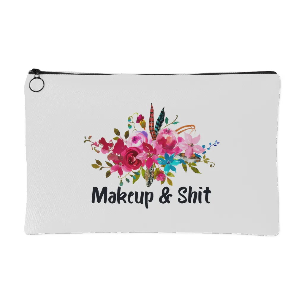 Makeup & Shit Cosmetic Bag Floral Pouch