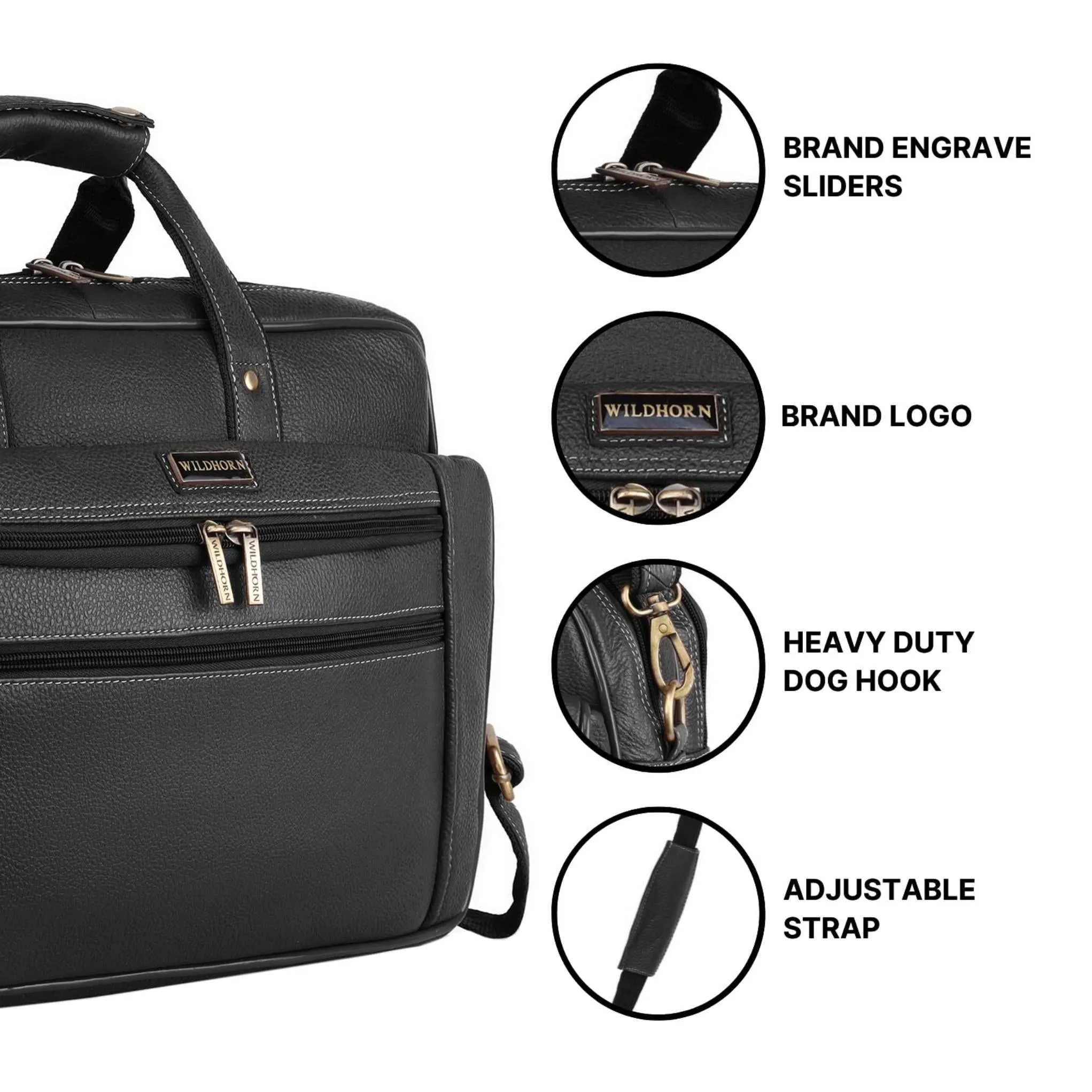 MANCHESTER Leather Laptop Messenger Bag for Men