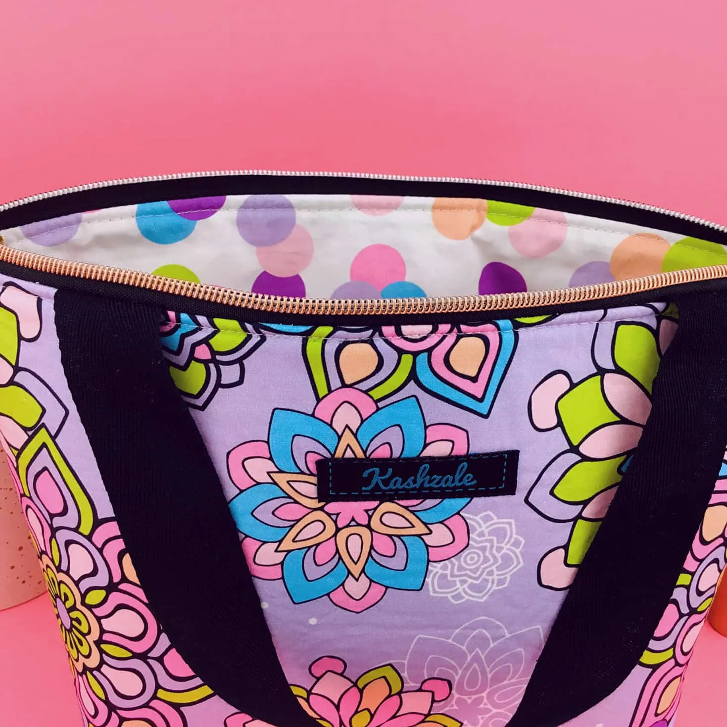 Mandala Magnifica Mauve Large Makeup Bag. Exclusive Design.