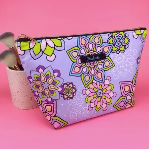 Mandala Magnifica Mauve Large Makeup Bag. Exclusive Design.