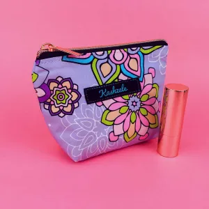 Mandala Magnifica Mauve Small Makeup Bag.  Exclusive Design.