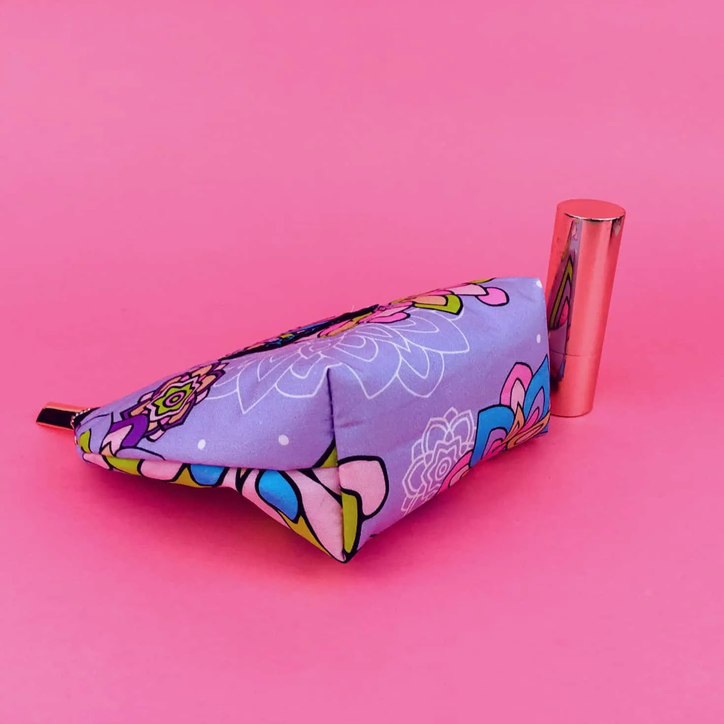 Mandala Magnifica Mauve Small Makeup Bag.  Exclusive Design.