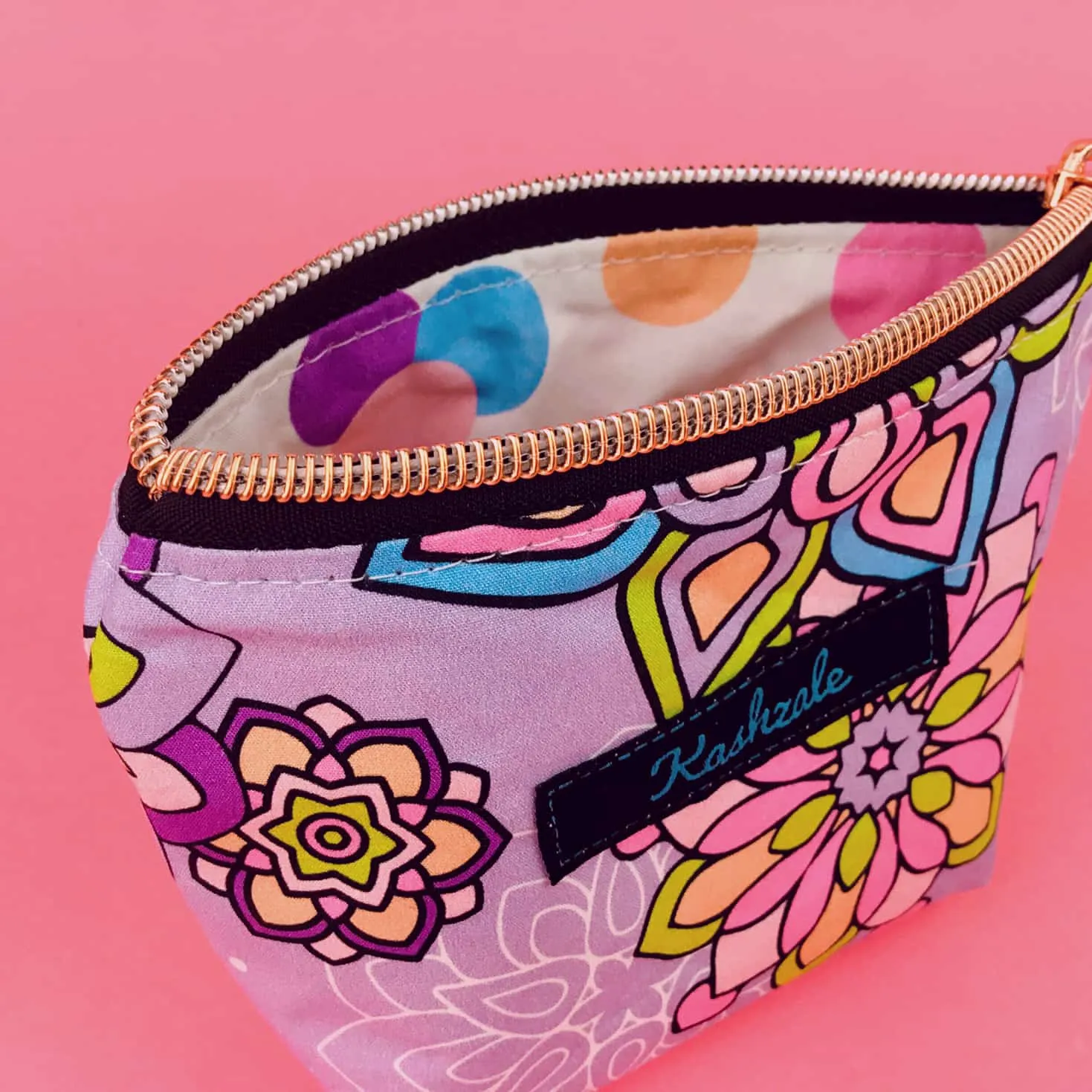 Mandala Magnifica Mauve Small Makeup Bag.  Exclusive Design.