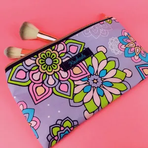 Mandala Magnifica Mauve Zipper Pouch, Travel Pouch.  Exclusive Design.