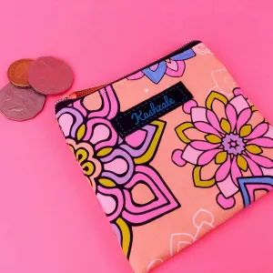 Mandala Magnifica Peach Coin Purse. Kashzale Exclusive Design