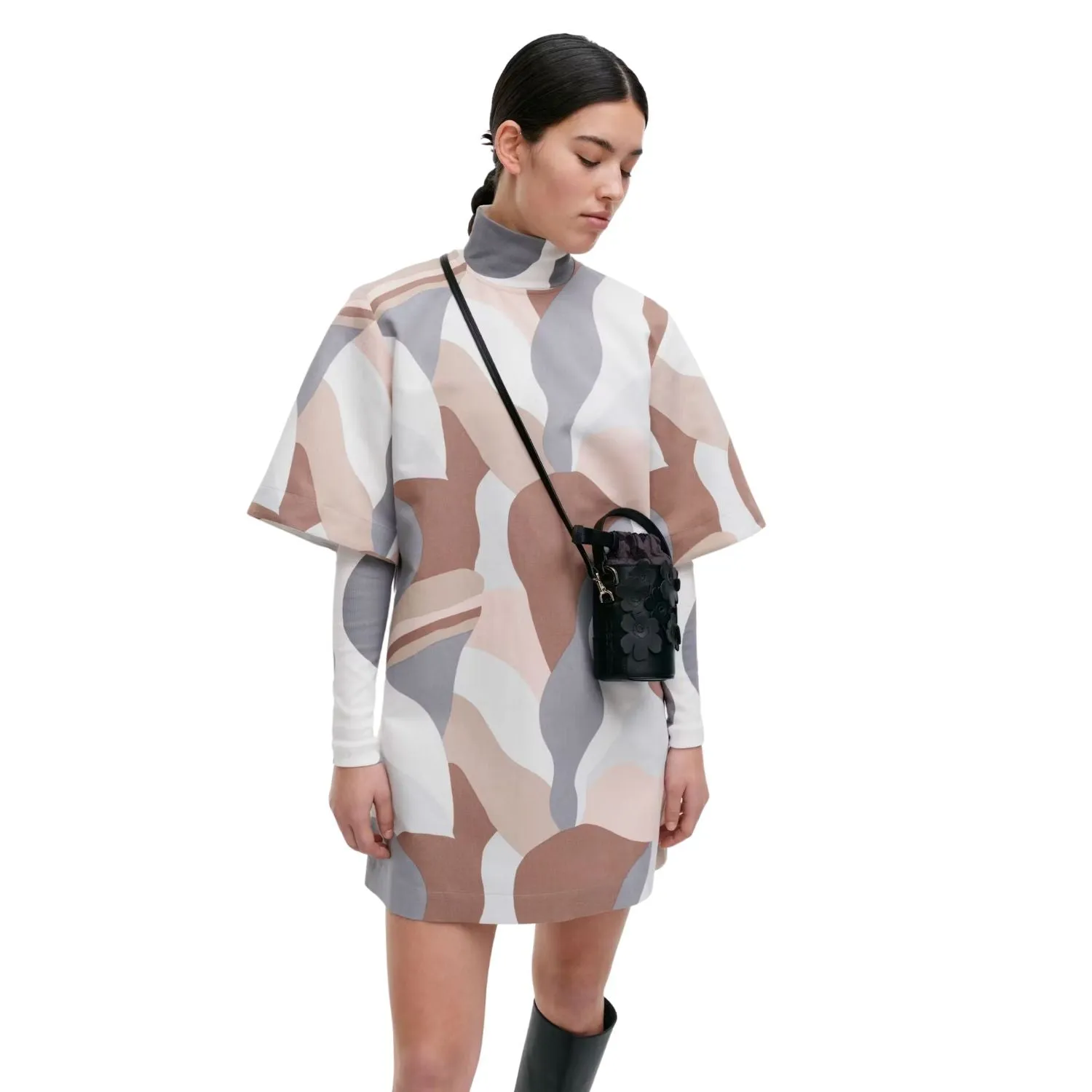 Marimekko Imprint Nano Bucket 3D Bag, Unikko Black