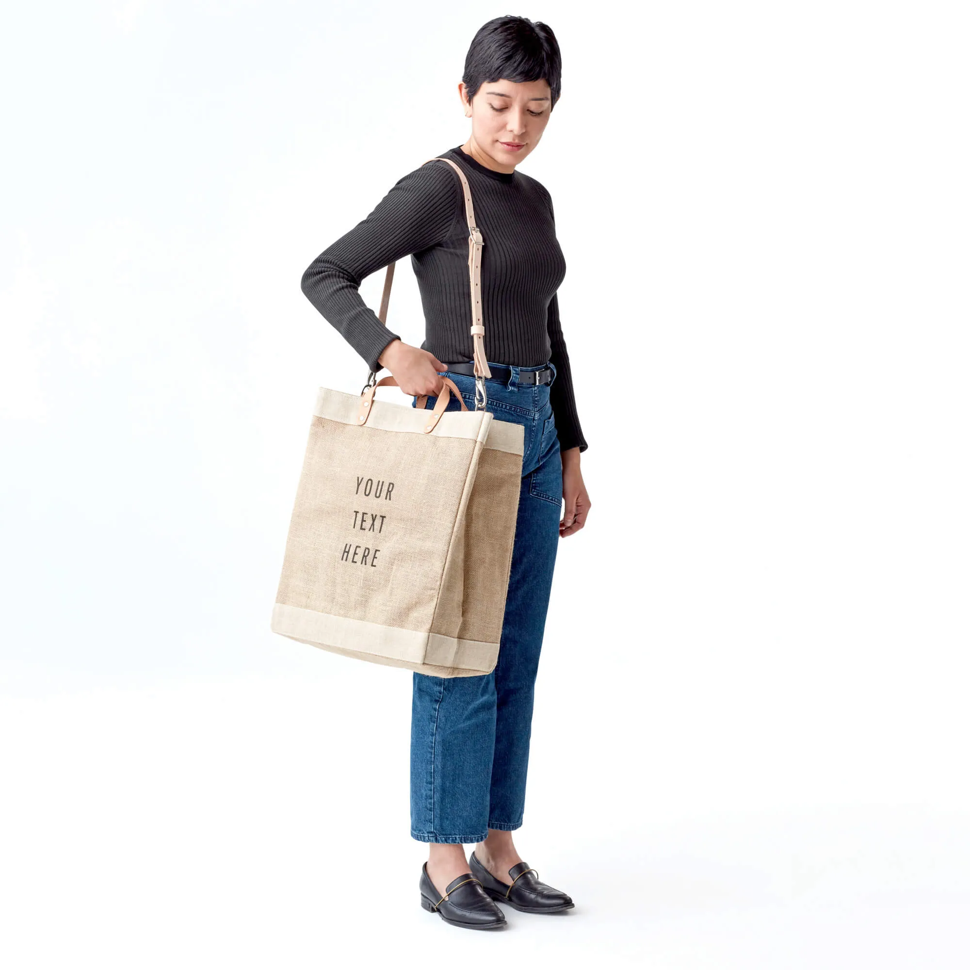Market Bag in Natural with Strap (003NASTRAP)