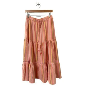 Matilda Jane Coral Multi Color Tiered Flared Relaxed Fit Skirt Size Medium