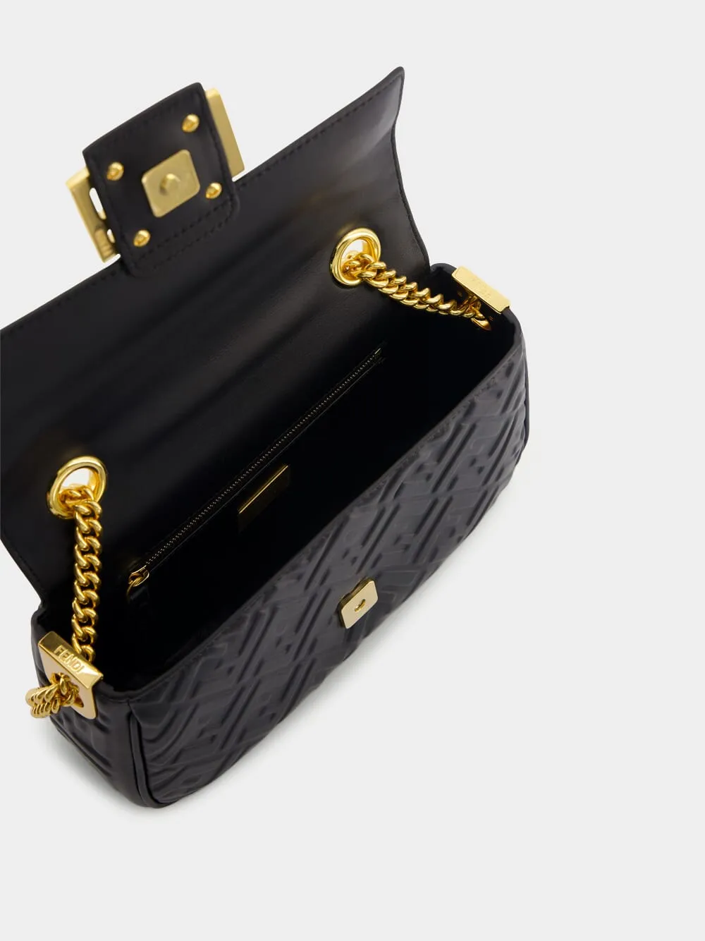 Medium Black Baguette Chain Bag