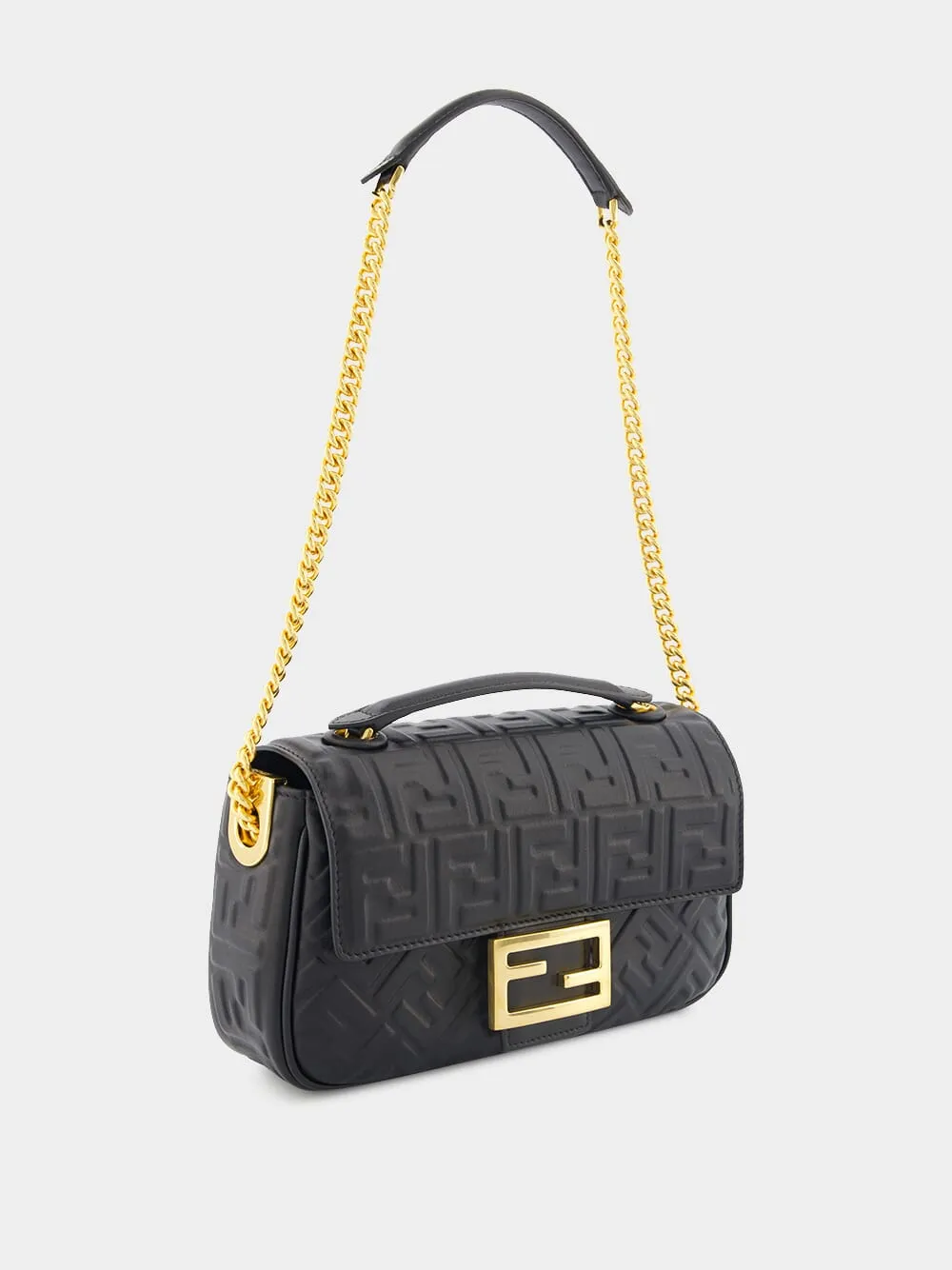 Medium Black Baguette Chain Bag