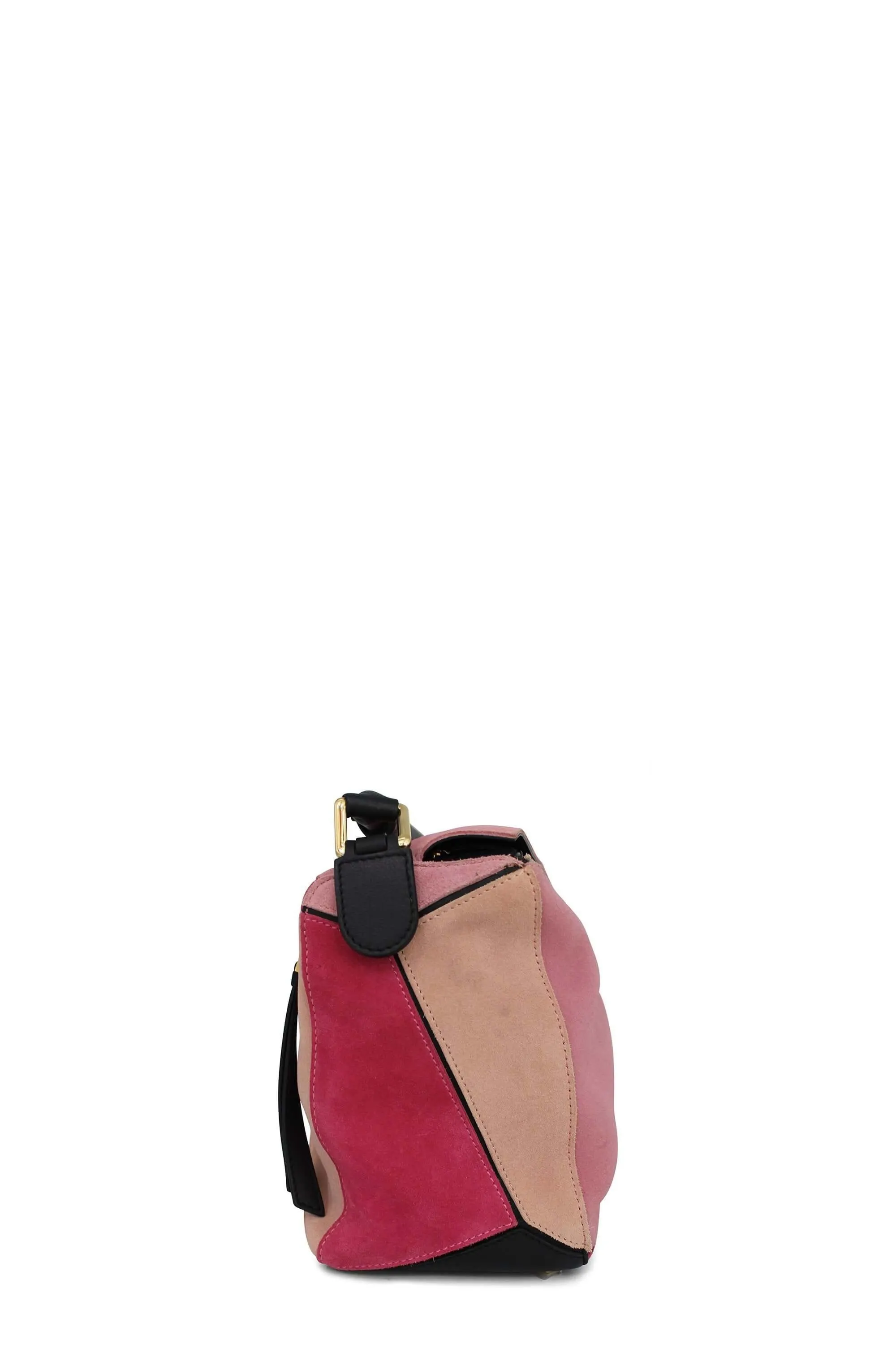 Medium Puzzle Bag Multi Pink Suede
