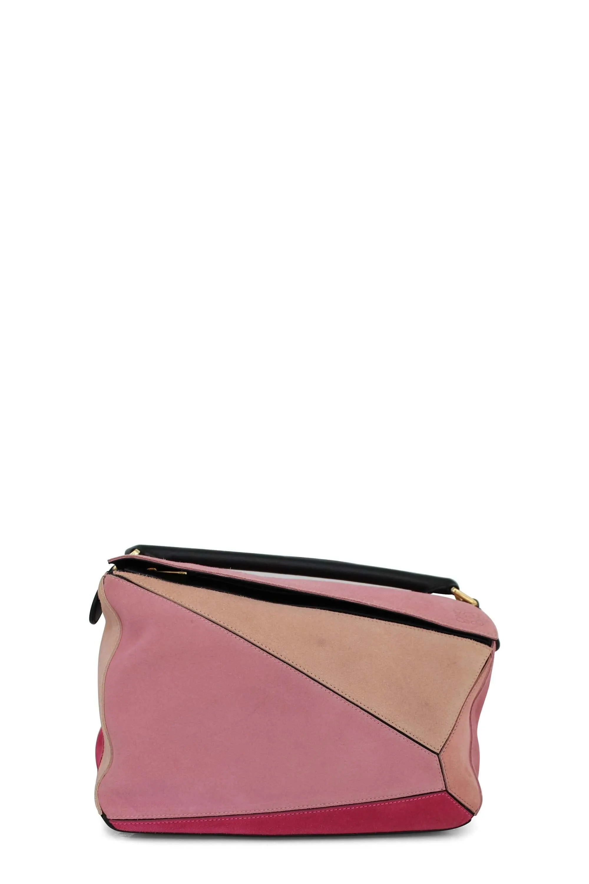 Medium Puzzle Bag Multi Pink Suede