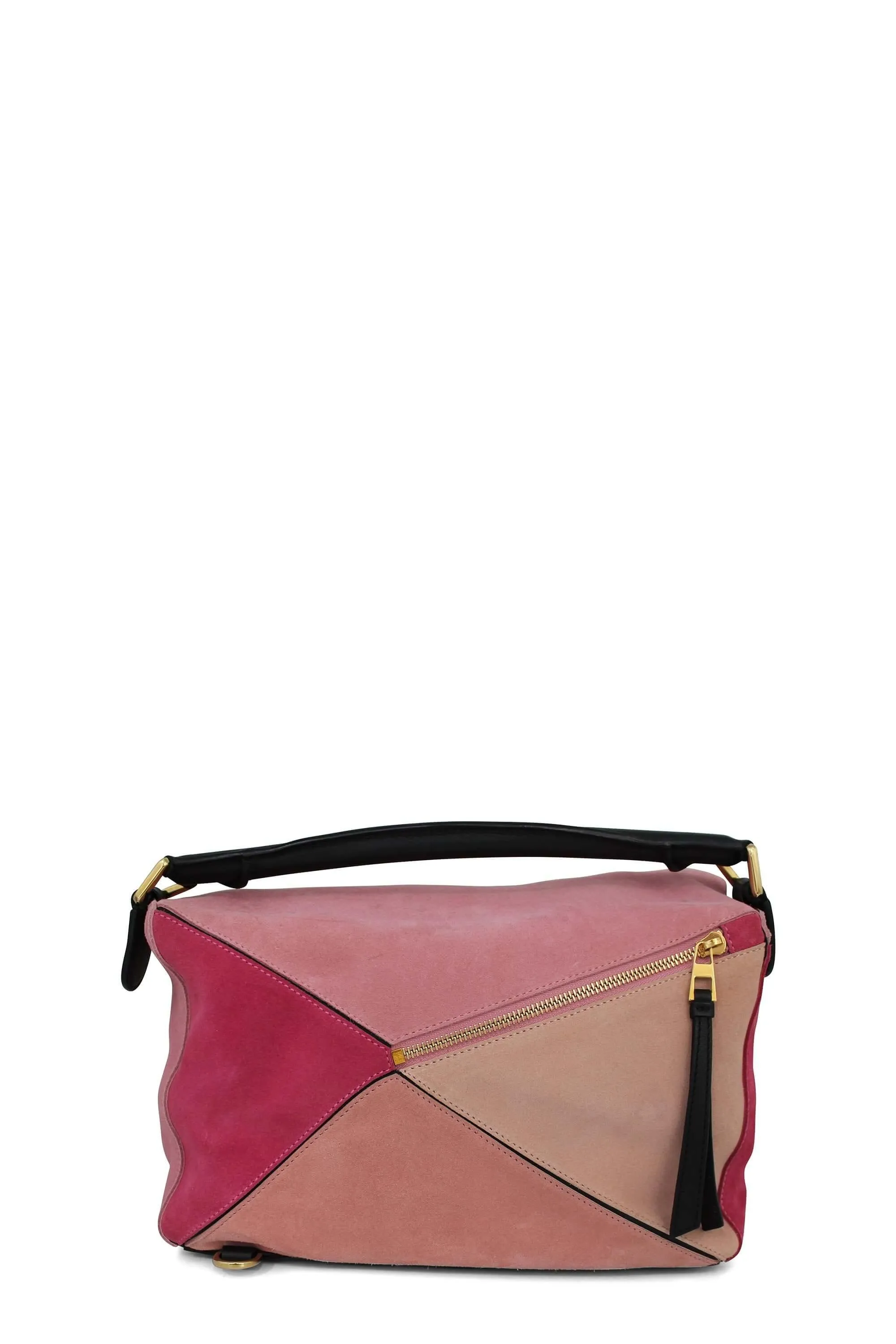 Medium Puzzle Bag Multi Pink Suede