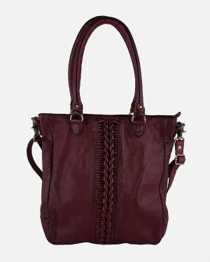 Meekes | Braided Leather Shoulder Bag Detachable Straps