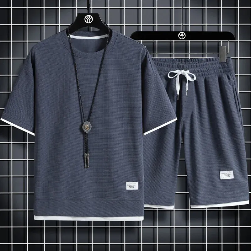 Men's Mesh T-shirt & Sweatpants Suit