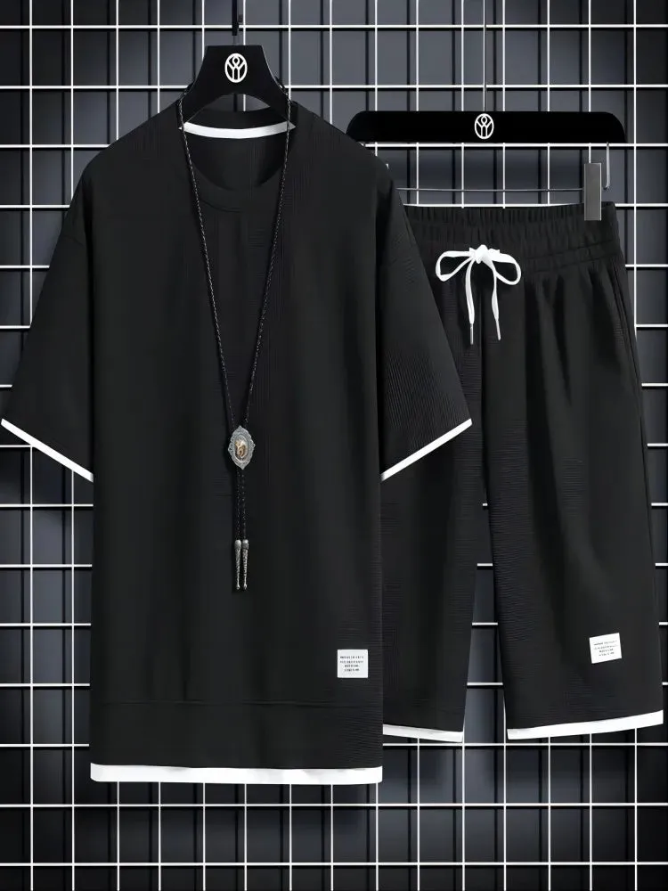 Men's Mesh T-shirt & Sweatpants Suit