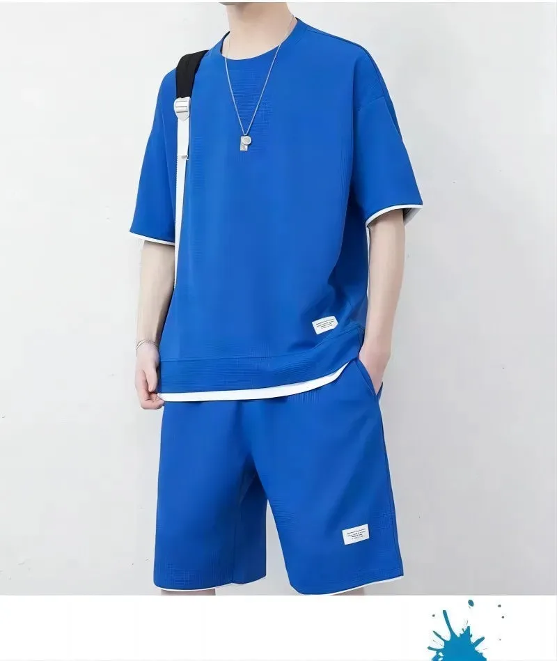 Men's Mesh T-shirt & Sweatpants Suit