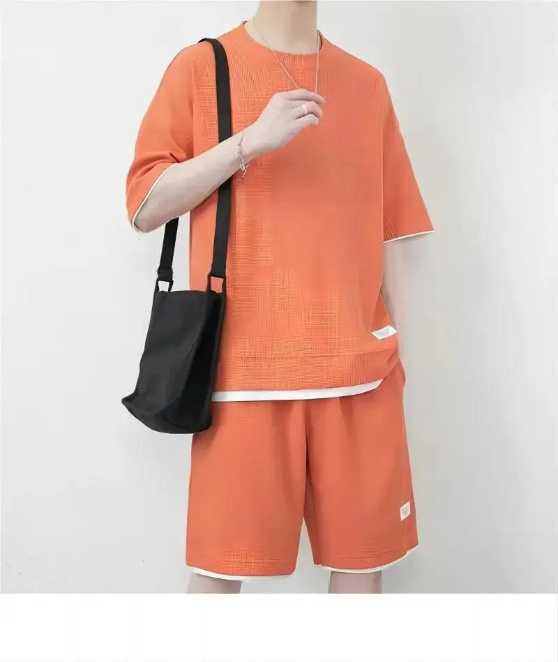 Men's Mesh T-shirt & Sweatpants Suit