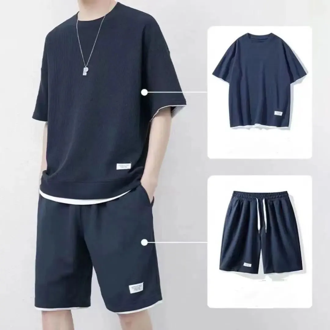 Men's Mesh T-shirt & Sweatpants Suit