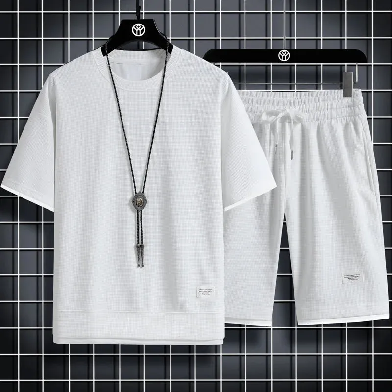 Men's Mesh T-shirt & Sweatpants Suit