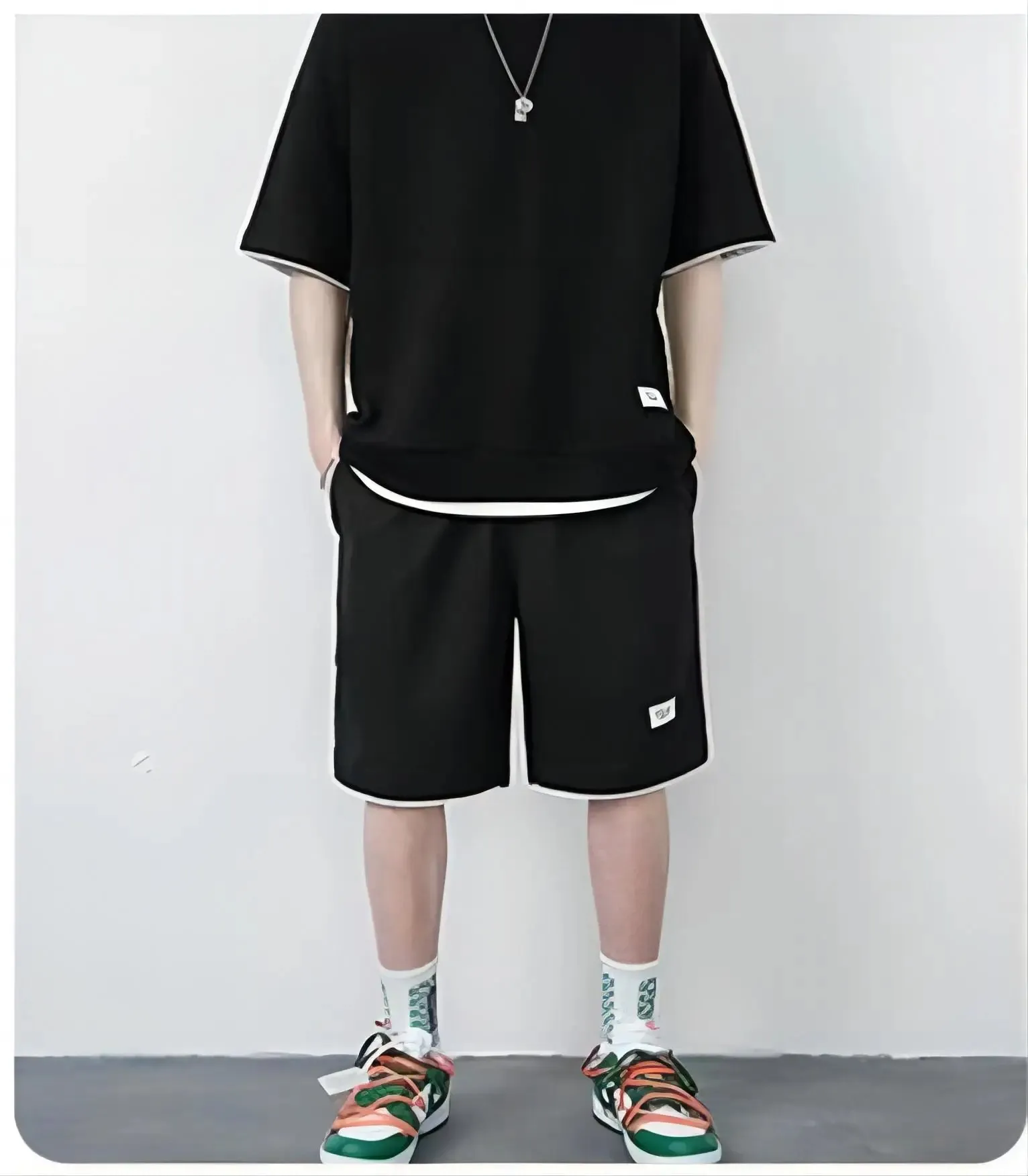 Men's Mesh T-shirt & Sweatpants Suit