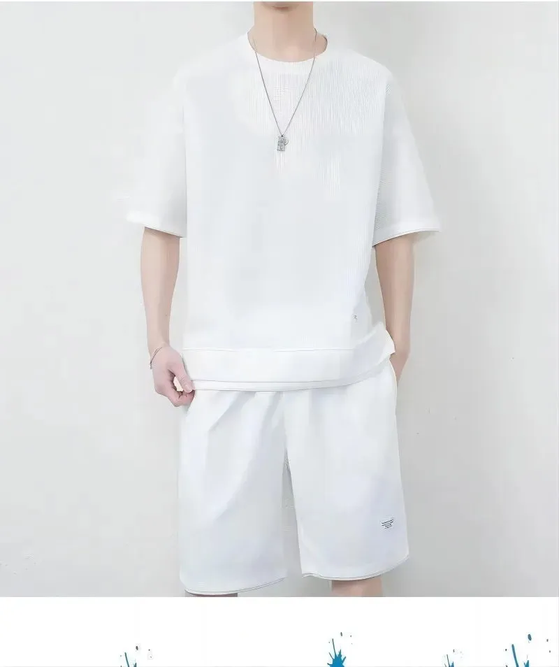 Men's Mesh T-shirt & Sweatpants Suit