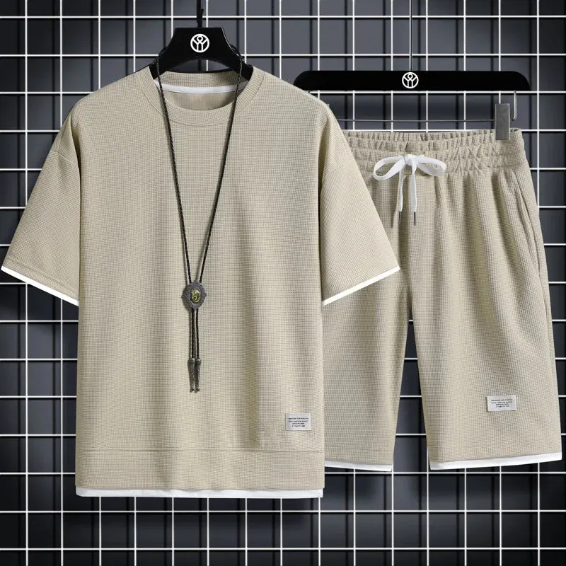 Men's Mesh T-shirt & Sweatpants Suit