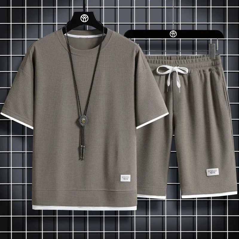 Men's Mesh T-shirt & Sweatpants Suit