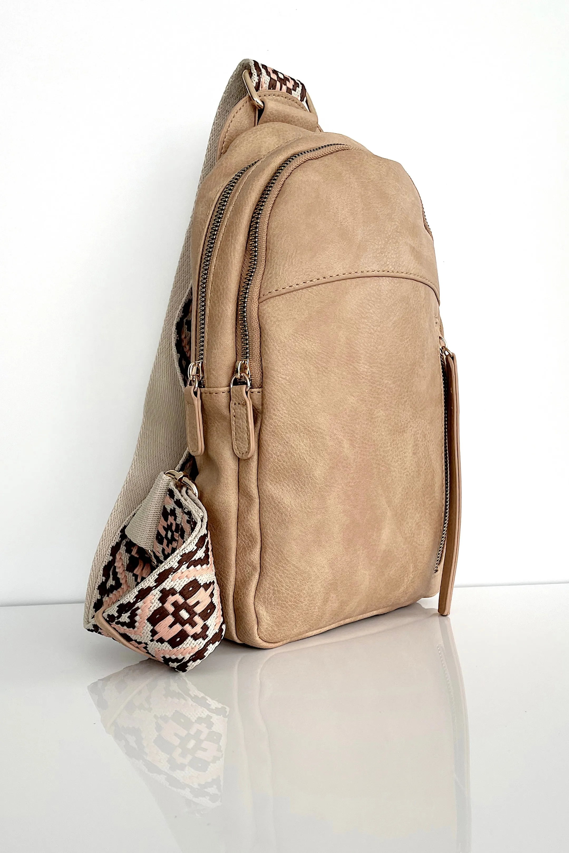MEREDITH GUITAR STRAP SLING BACKPACK IN TAN