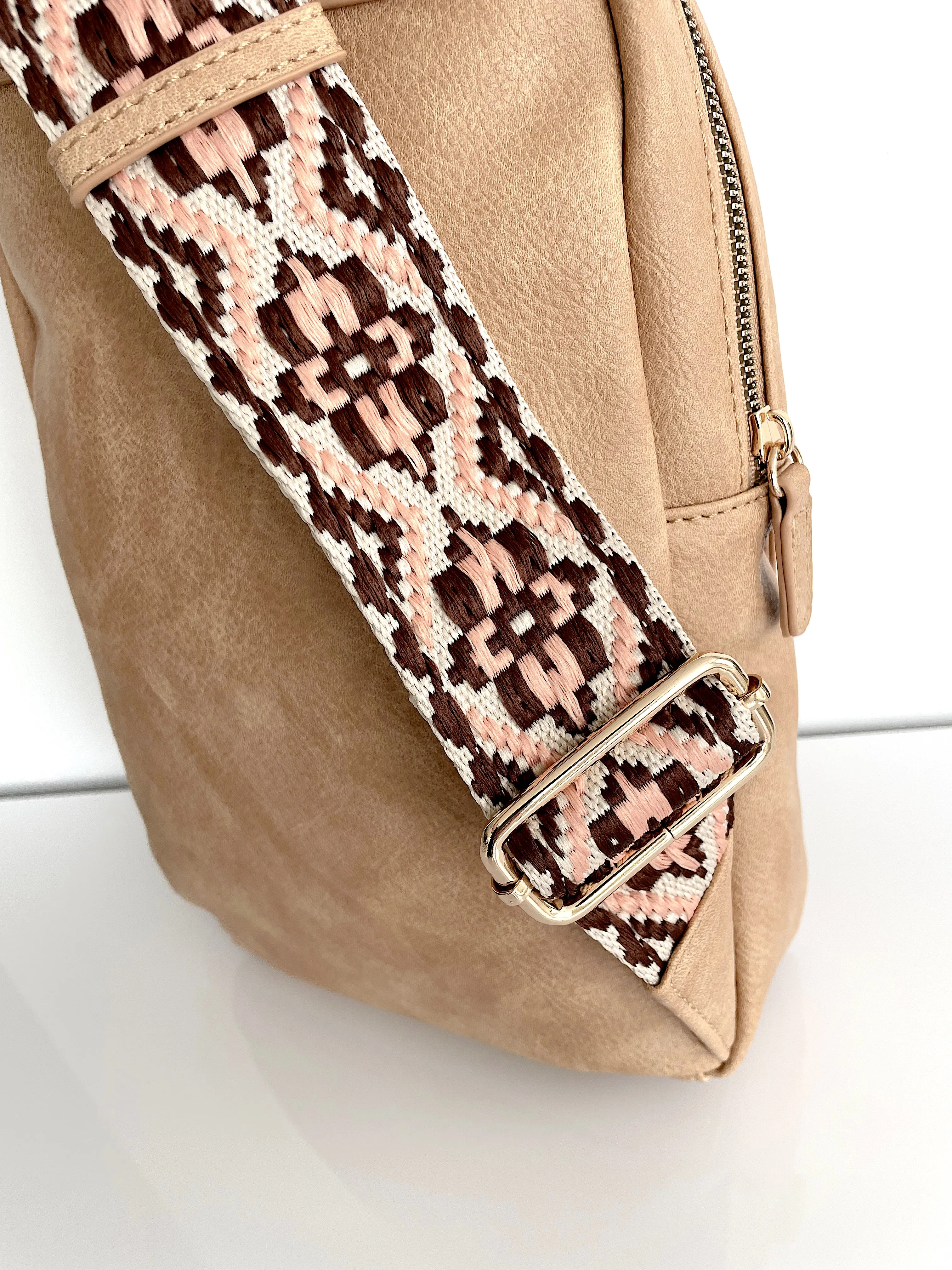 MEREDITH GUITAR STRAP SLING BACKPACK IN TAN