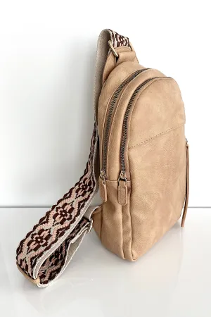 MEREDITH GUITAR STRAP SLING BACKPACK IN TAN