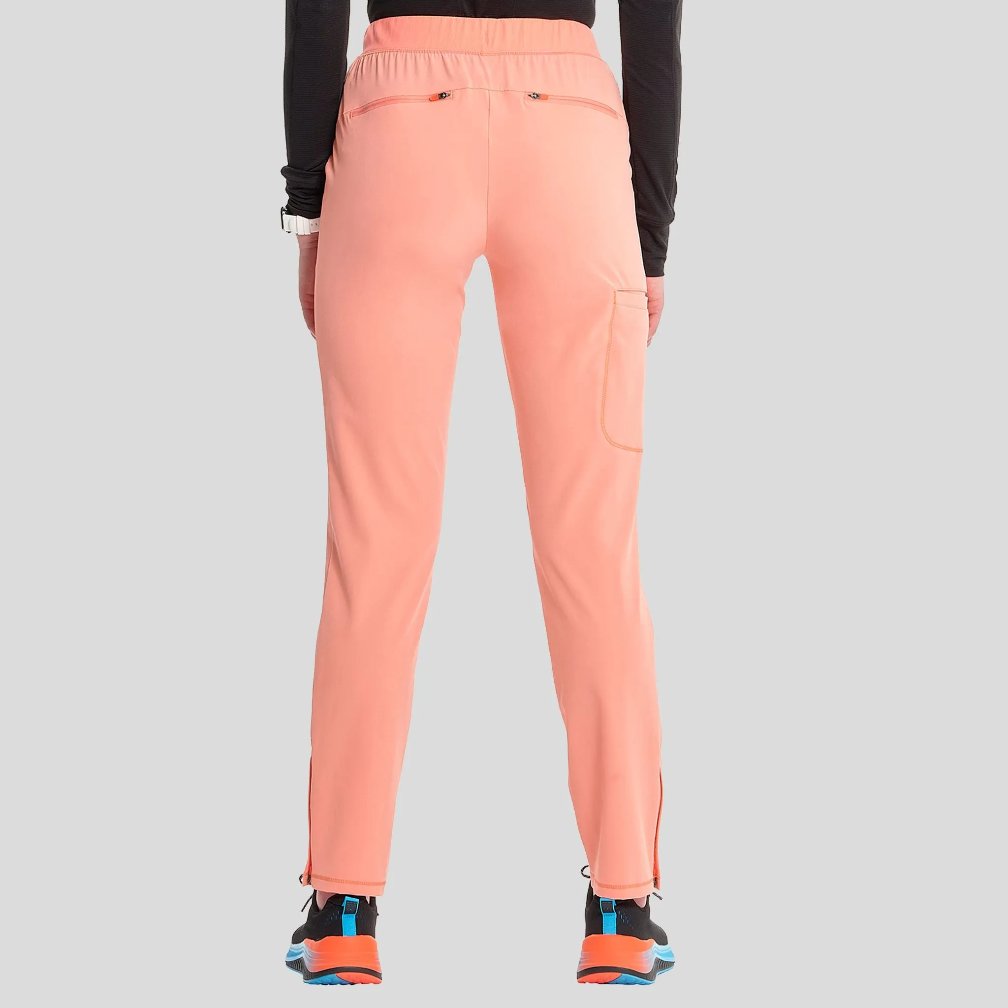 Mid Rise Pull-on Tapered Leg Cargo Pant | Electric Coral