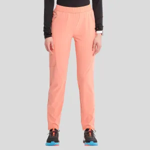 Mid Rise Pull-on Tapered Leg Cargo Pant | Electric Coral