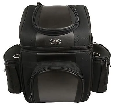 MOTORCYCLE MEDIUM SISSY DOUBLE ACCESS ENTRY TRAVEL BAR BAG LUGGAGE WATERPROOF