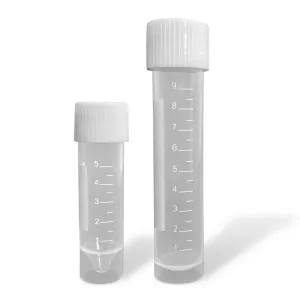 MTC Bio C1811 Transport Tube, 5mL, 16 x 60mm, w/ attached screw-cap, sterile, 10 bags of 100 tubes