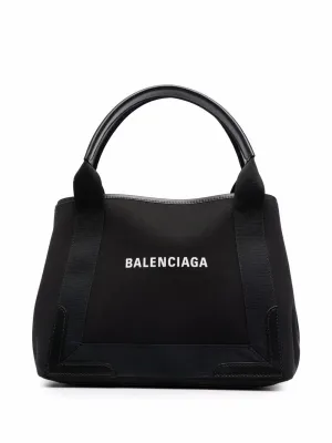 Navy cabas small canvas tote bag