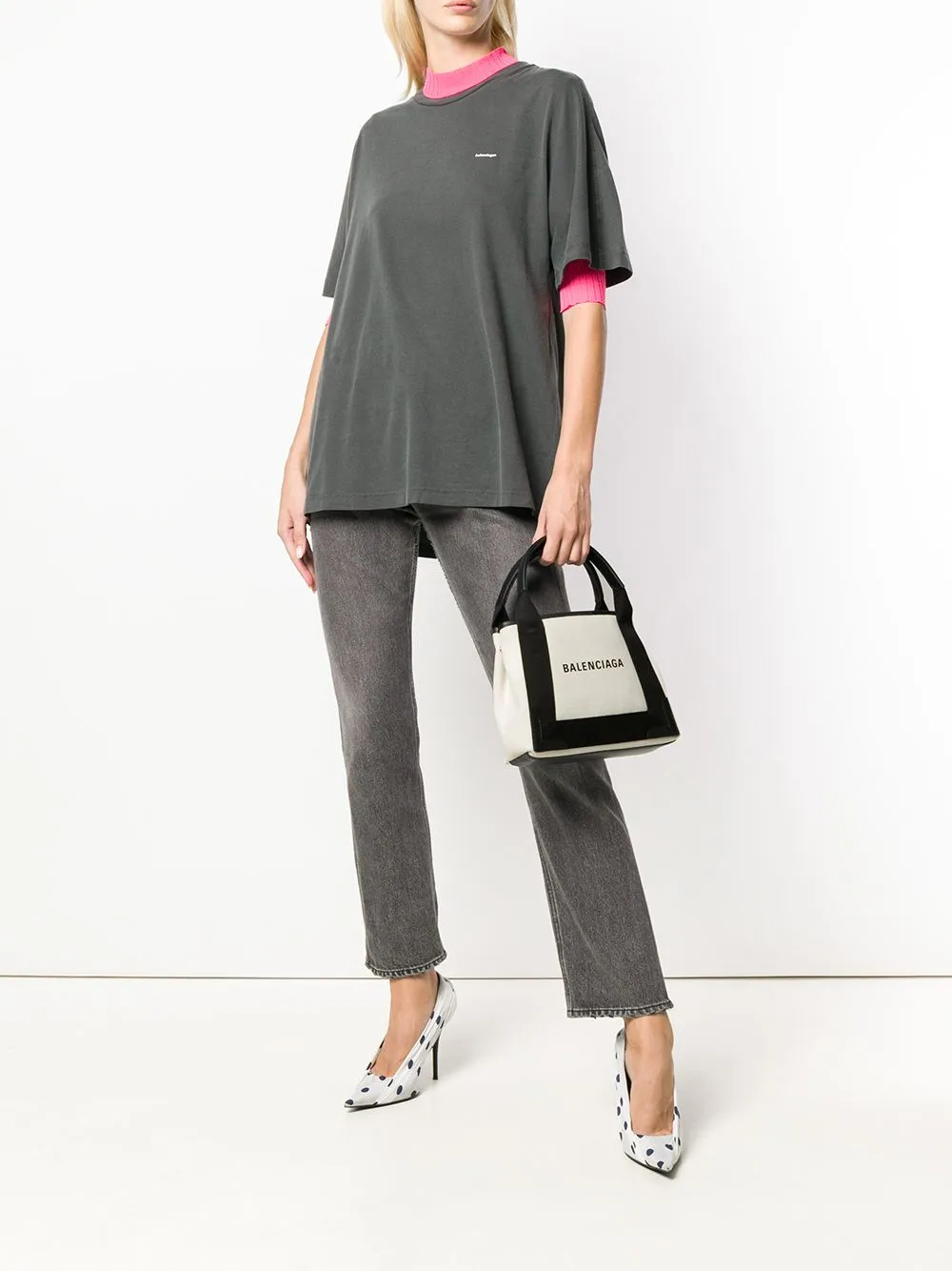 Navy cabas xs canvas tote bag