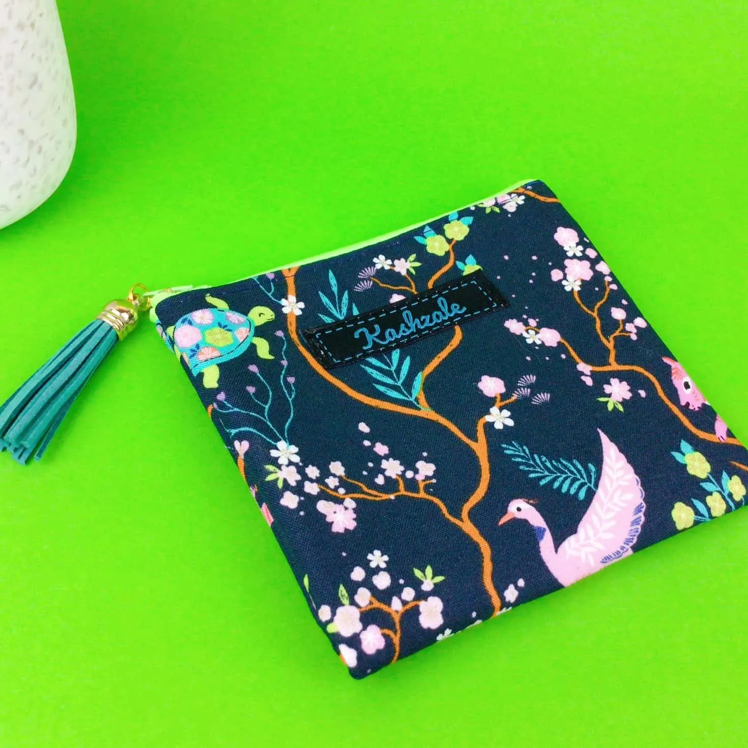 Navy Pandas and Tigers Coin Purse. Navy Coin Purse